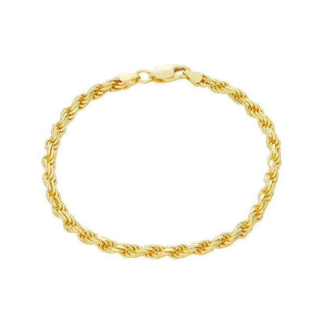 Giorgio di Vicenza Sterling Silver Mens Italian Rope Chain Bracelet Gold Tone Product Image