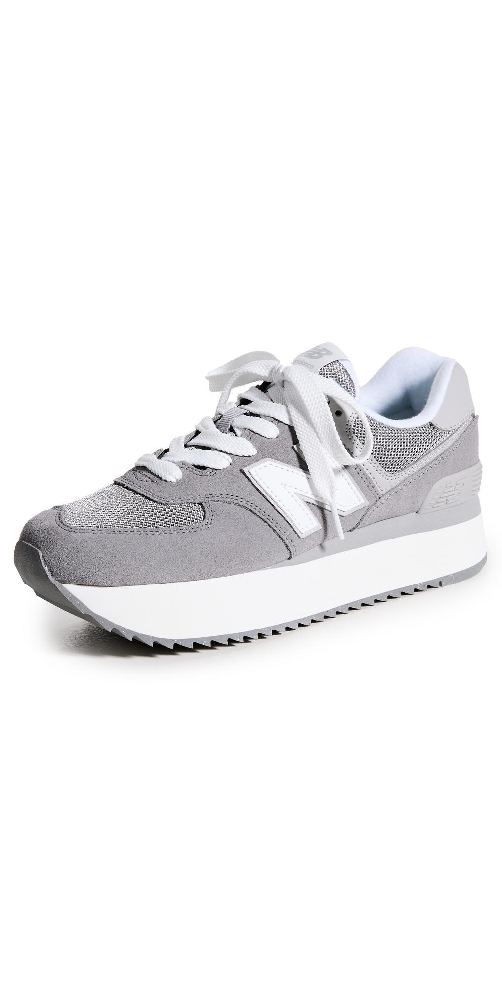 New Balance Womens 574 Stacked - Running Shoes Grey/White product image