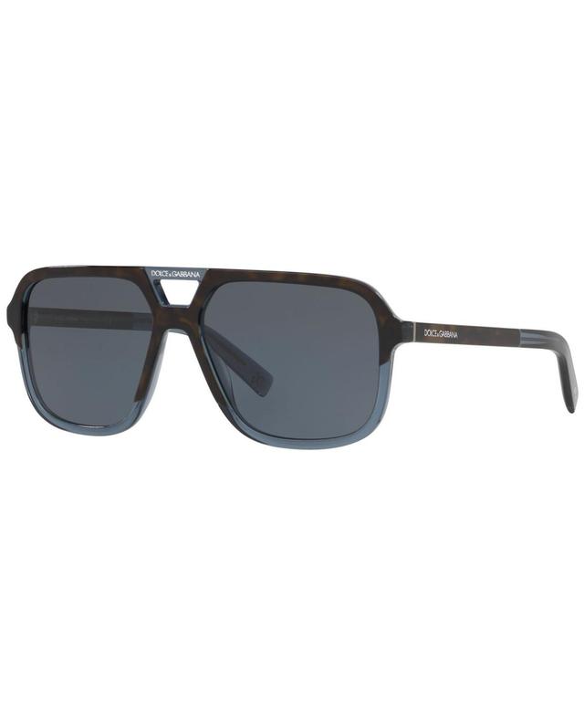 DOLCE&GABBANA Man Sunglasses DG4354  -  Frame color: Havana Transparent Blue, Lens color: Brown Gradient Dark Brown Product Image