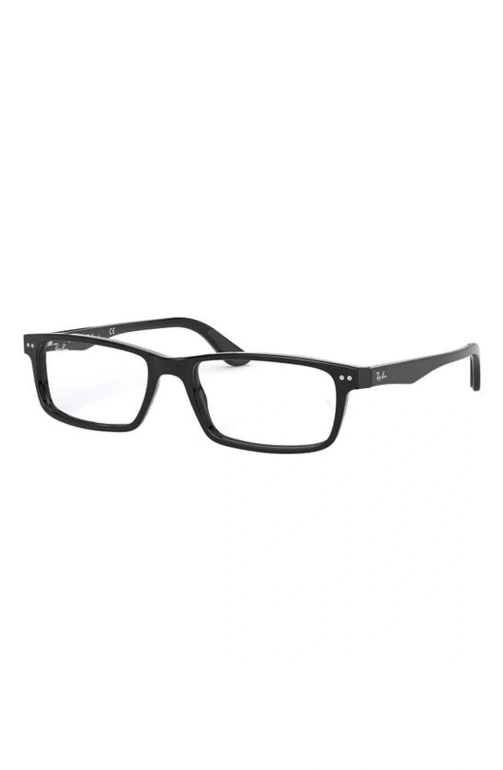 RAY BAN 54mm Rectangular Optical Glasses In Black Product Image