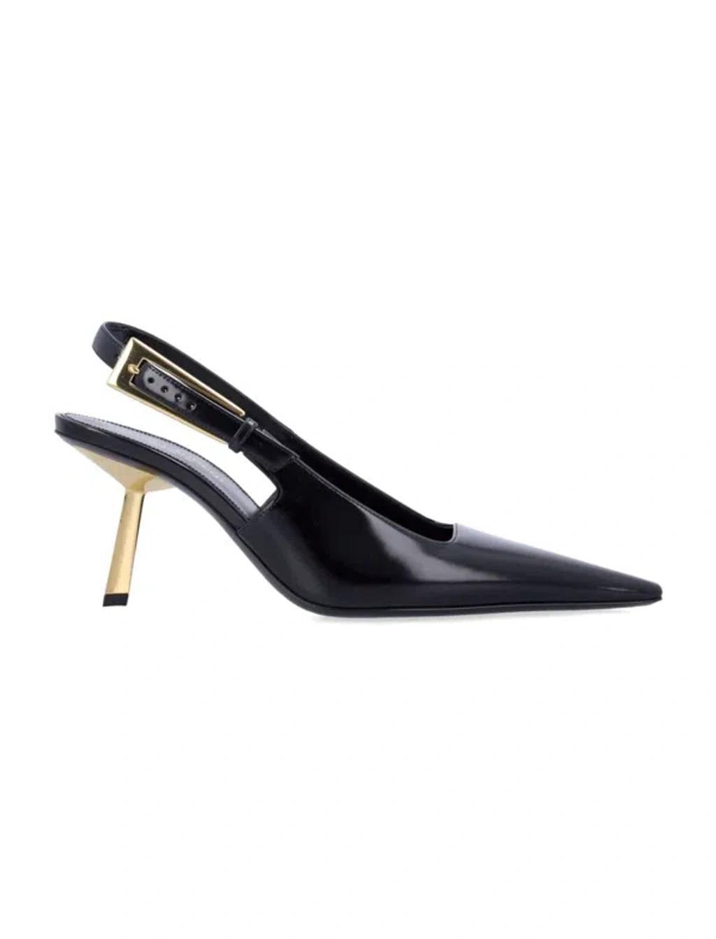 SAINT LAURENT Lee Slingback Buckle Pumps In Black Product Image