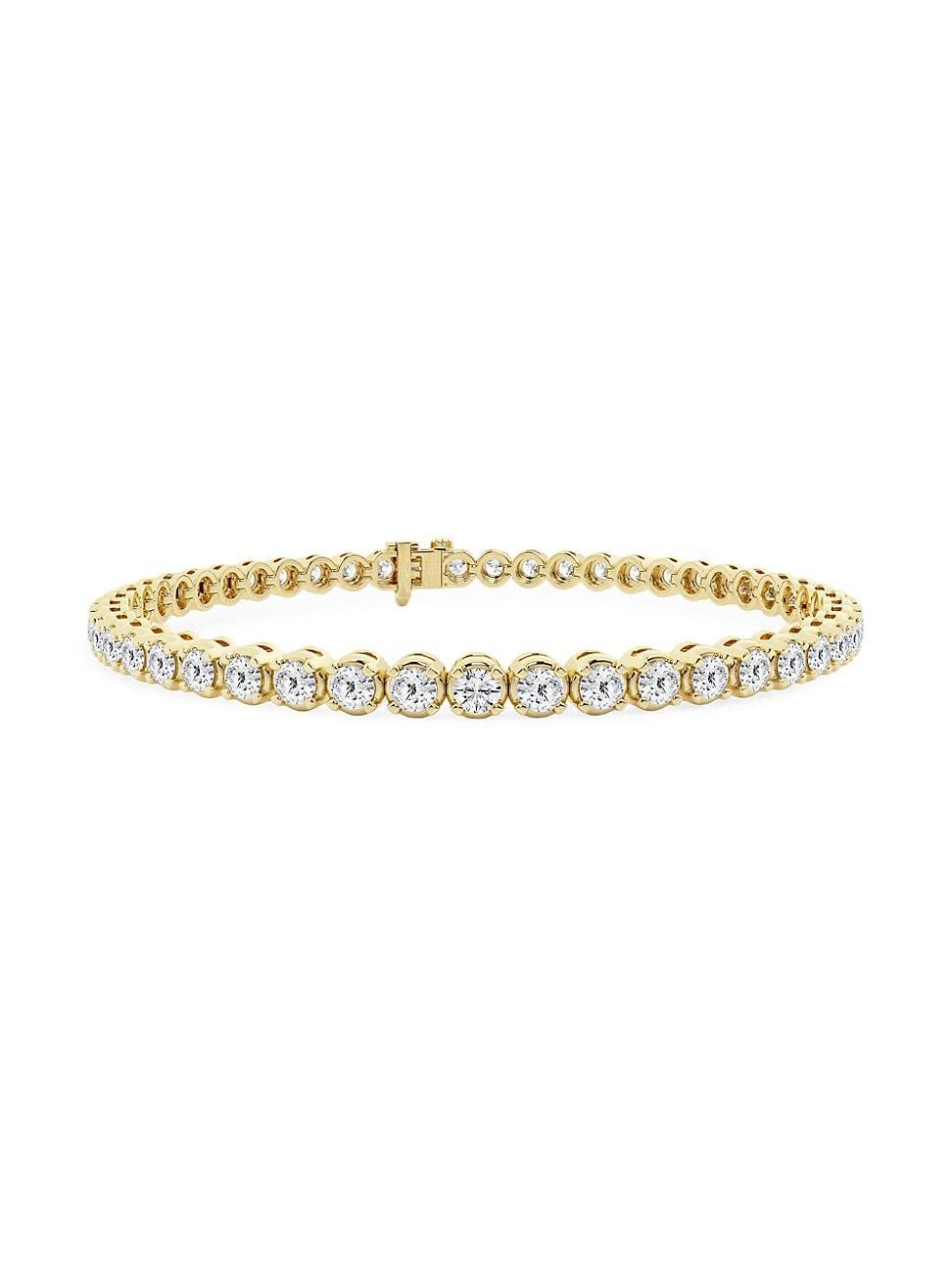 Womens 14K Yellow Gold & Round Lab-Grown Diamond 4-Prong Tennis Bracelet/2.00-15.00 TCW Product Image