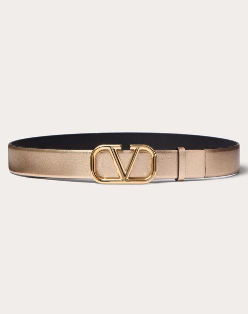 VLOGO SIGNATURE REVERSIBLE BELT IN METALLIC AND SHINY CALFSKIN 30 MM Product Image