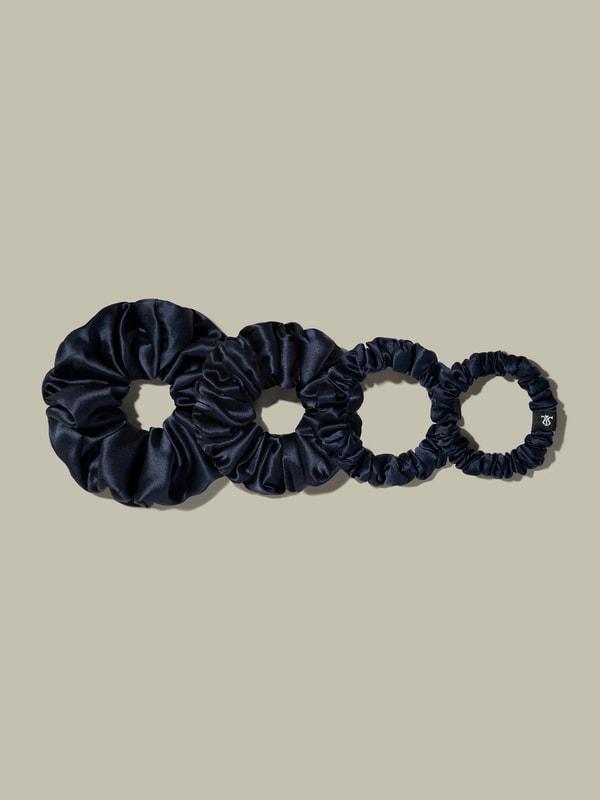 4 Pack Different Silk Hair Scrunchies Set Product Image