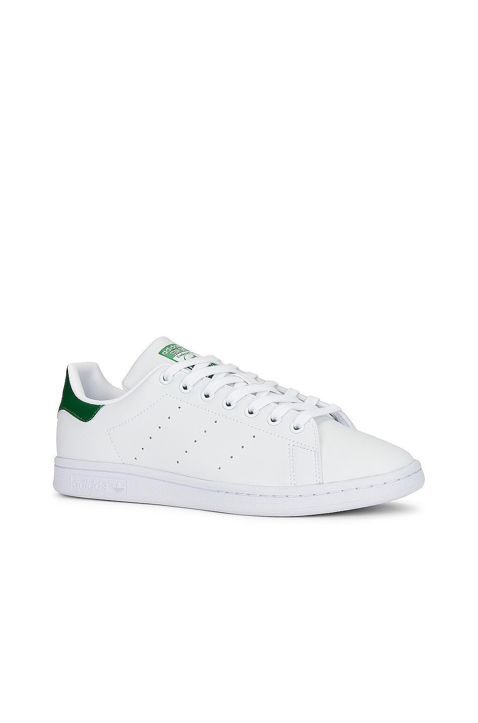 adidas Originals Stan Smith in White & Green - White. Size 9.5 (also in 12, 6, 8.5, Mens 9 / Womens 10, Mens 9.5 / Womens 10.5). Product Image