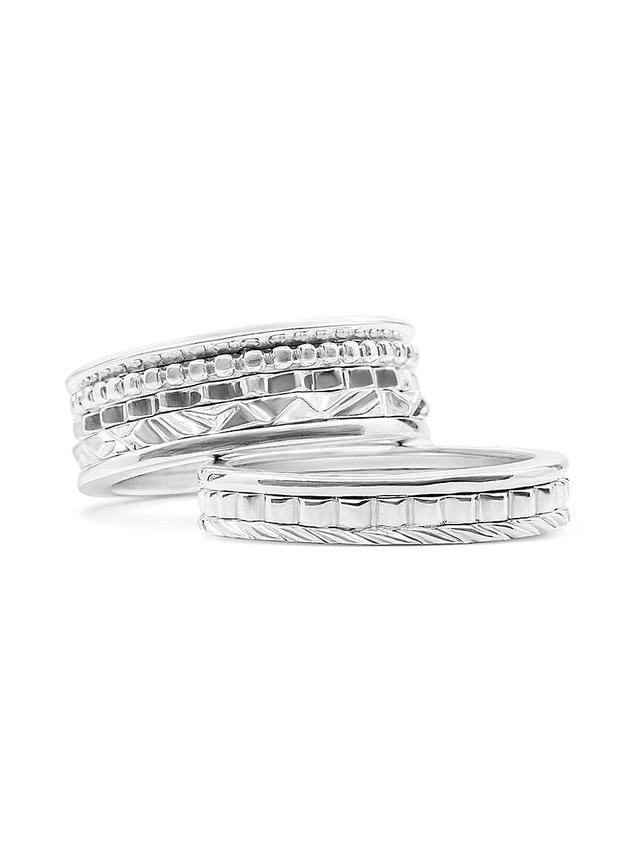 Mens Babel 2-Piece Sterling Silver Ring Set Product Image