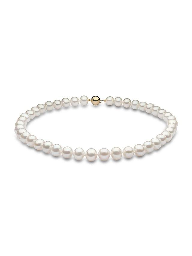 Womens 14K Yellow Gold & 9.5-10MM Cultured Freshwater Pearl Necklace Product Image