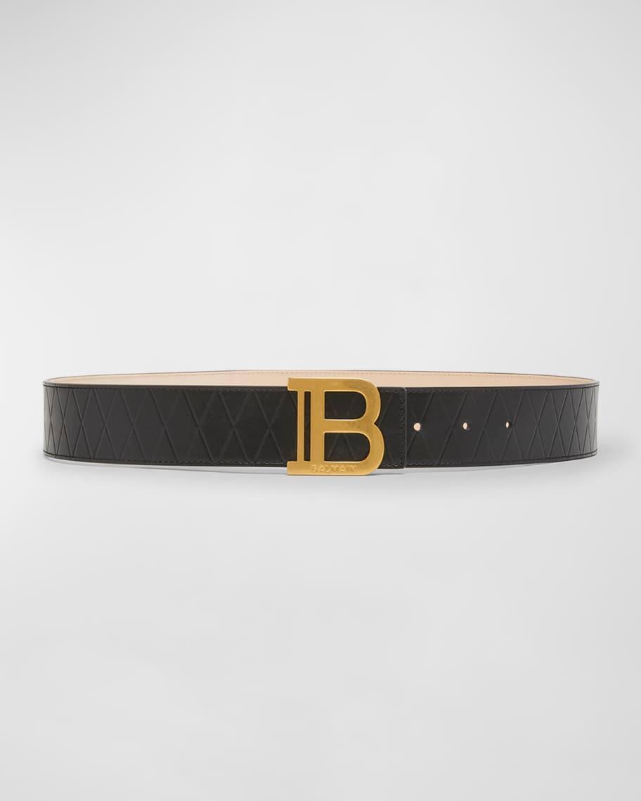 B-Monogram Embossed Leather Belt  Product Image