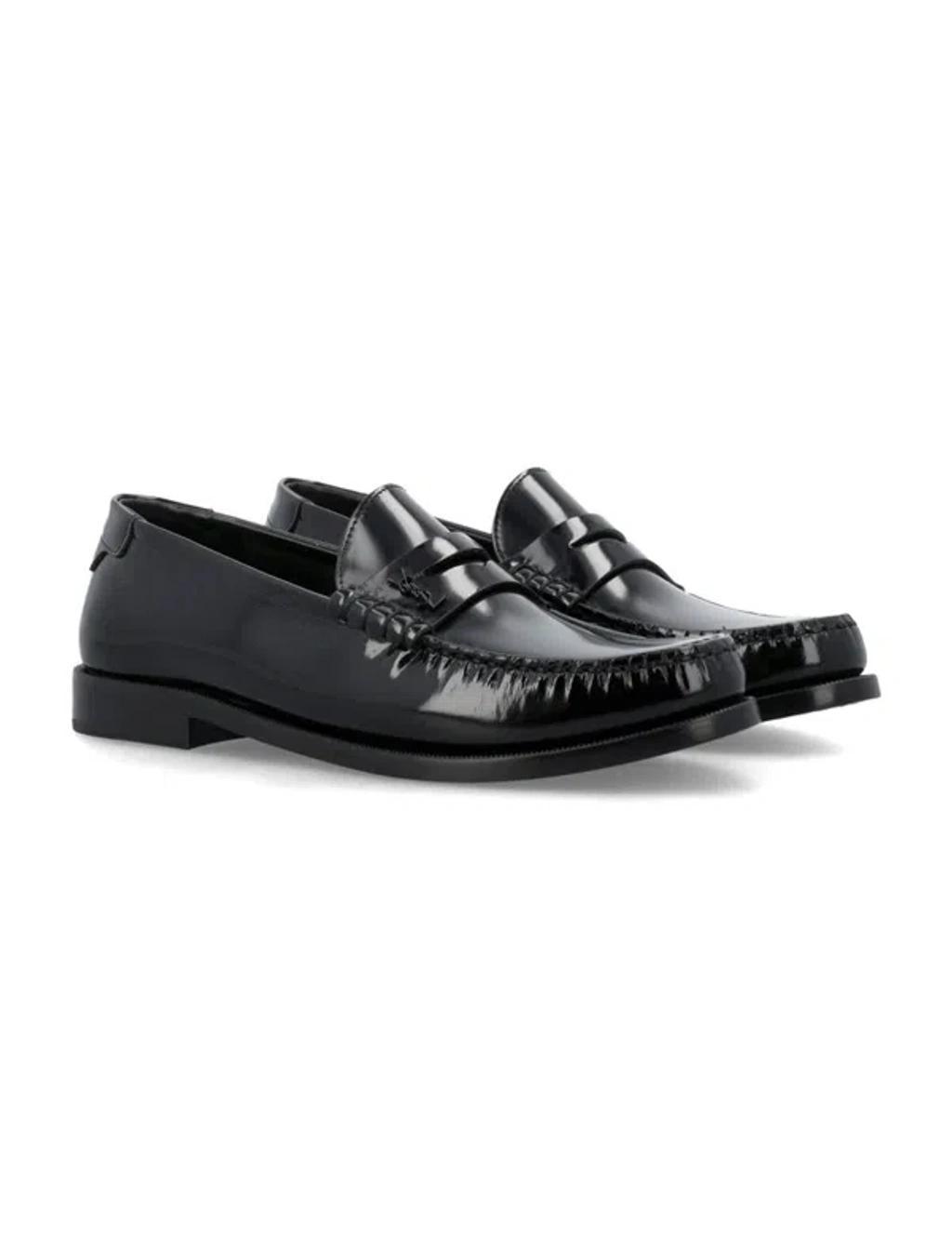 SAINT LAURENT Le Loafer Monogram Penny Loafer In Black Product Image