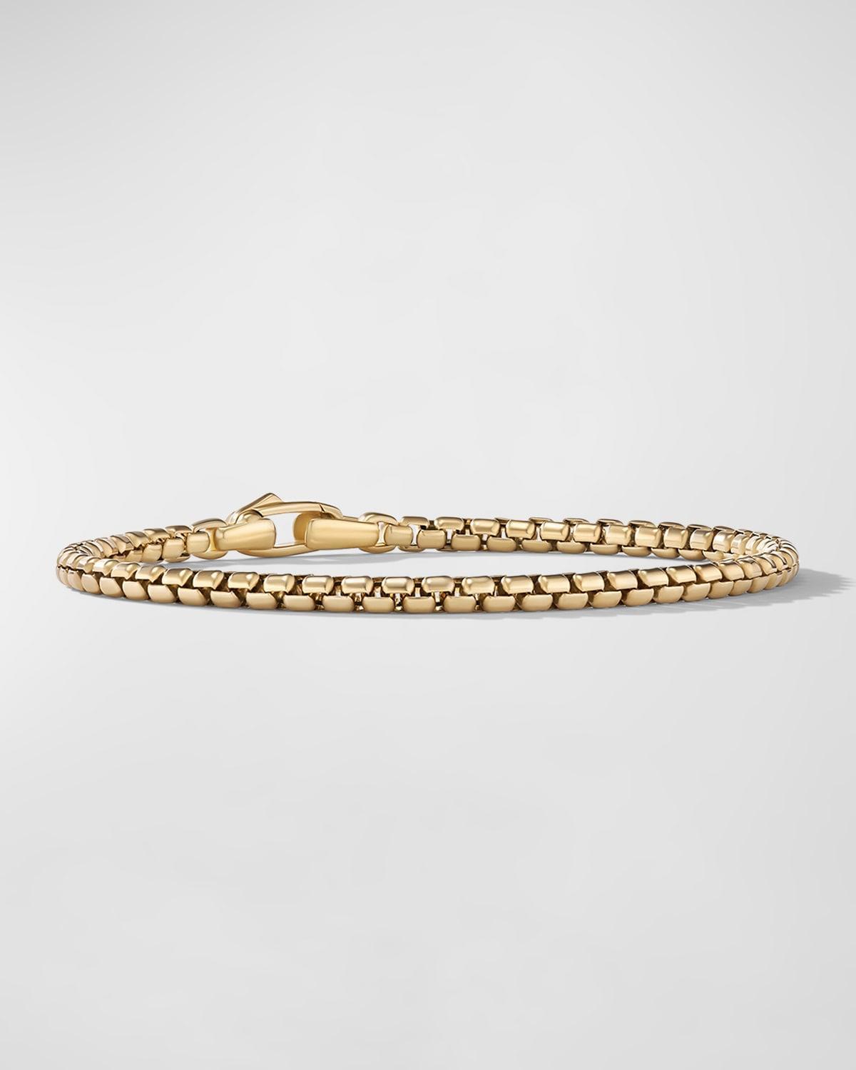 Mens Box Chain Bracelet in 18K Yellow Gold 3.4mm Product Image