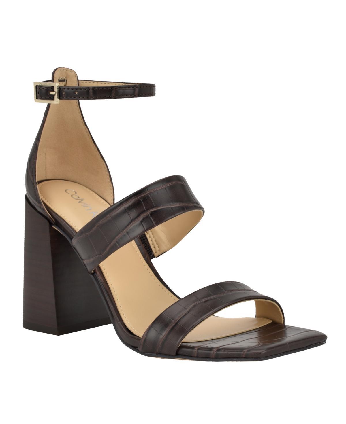 Calvin Klein Womens Sheryl Block Heel Square Toe Dress Sandals Product Image