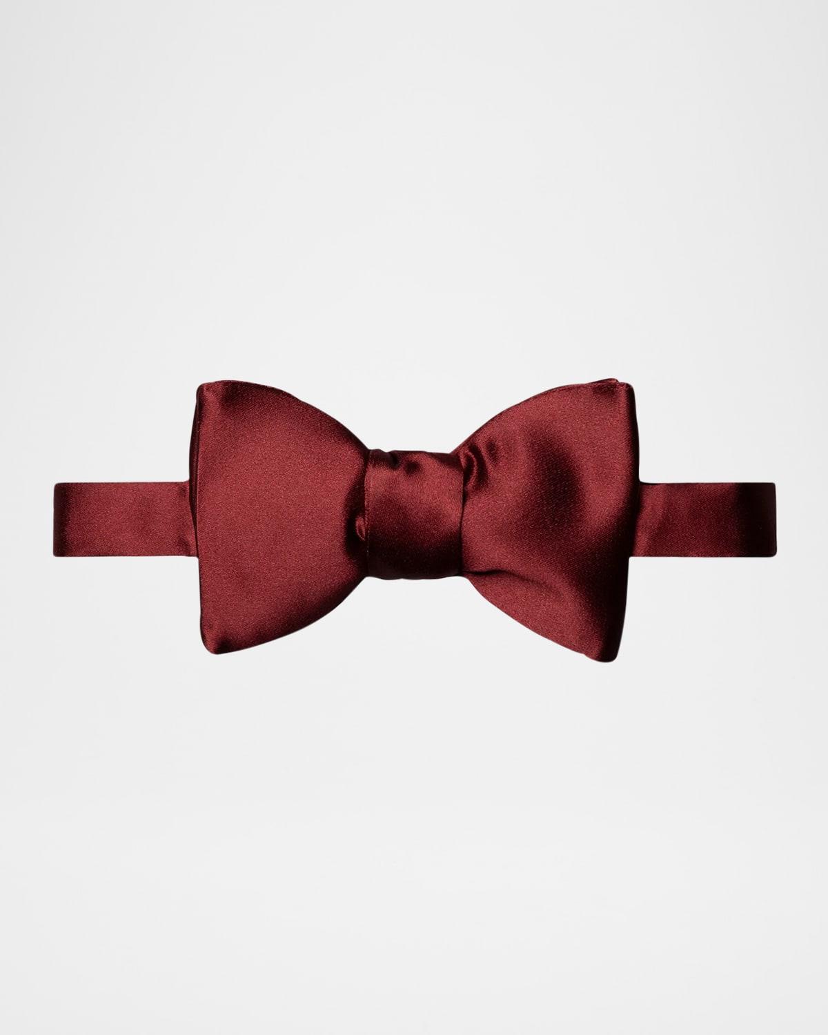 Mens Solid Silk Pre-Tied Bow Tie Product Image