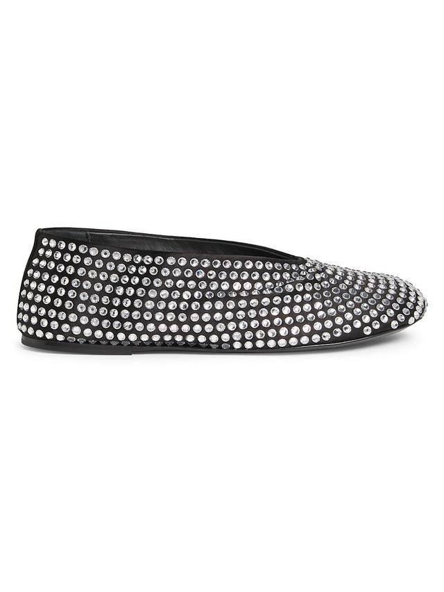 Womens Marcy Crystal-Embellished Leather Flats Product Image