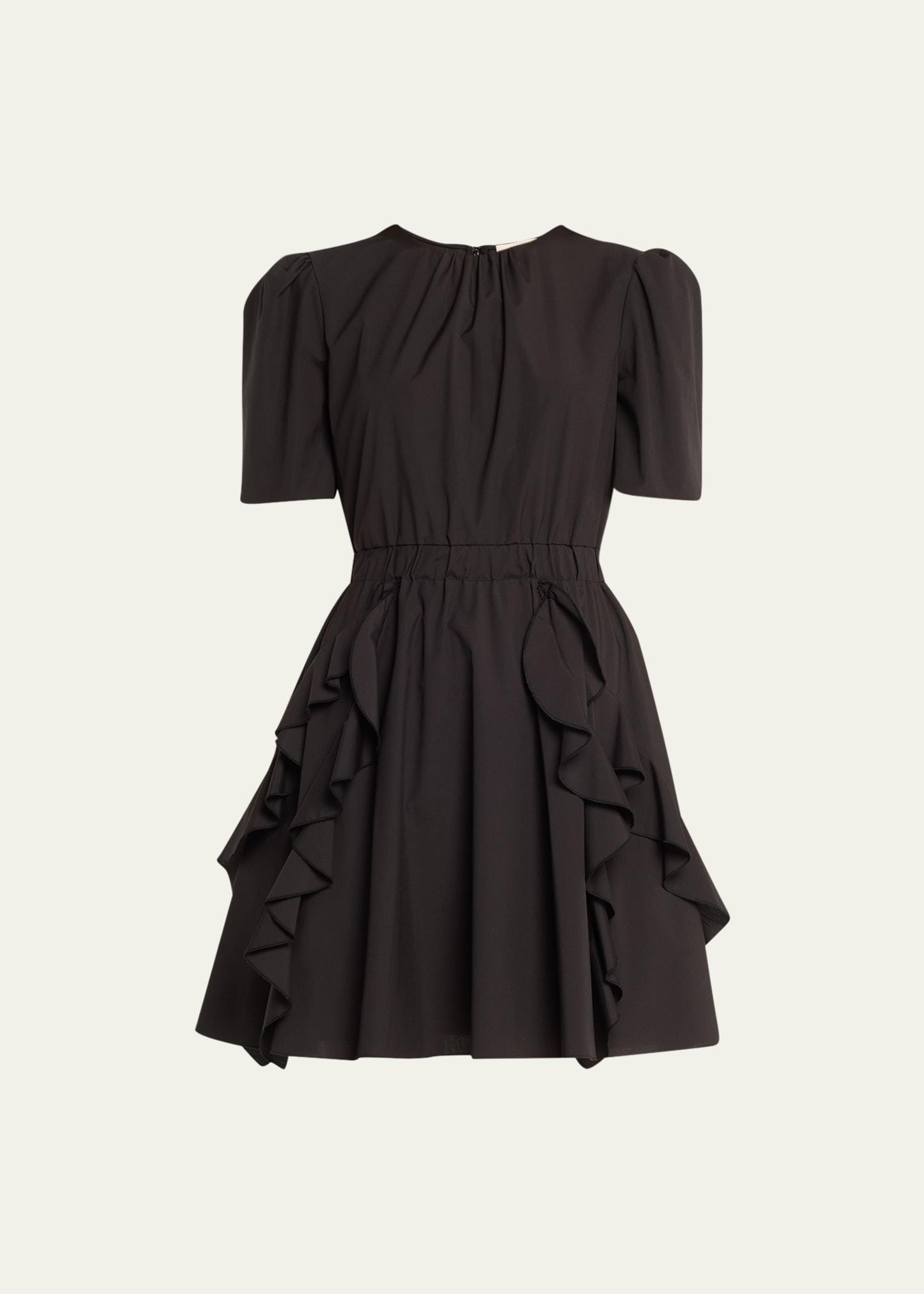 Womens Ruffled Cotton-Blend Minidress Product Image