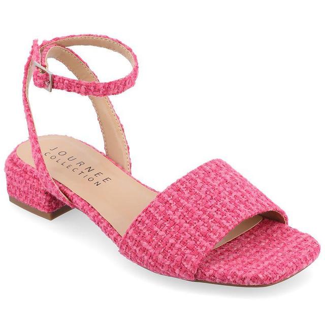 Journee Collection Adleey Womens Tru Comfort Foam Tweed Low Block Heel Sandals Product Image