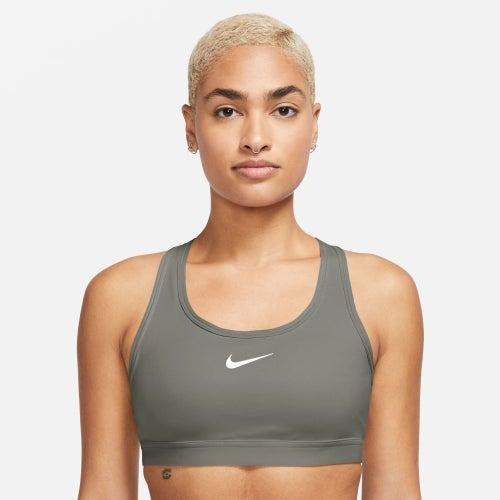 Nike Womens Dri-FIT Swoosh Medium Support Bra - White/Light Army Product Image