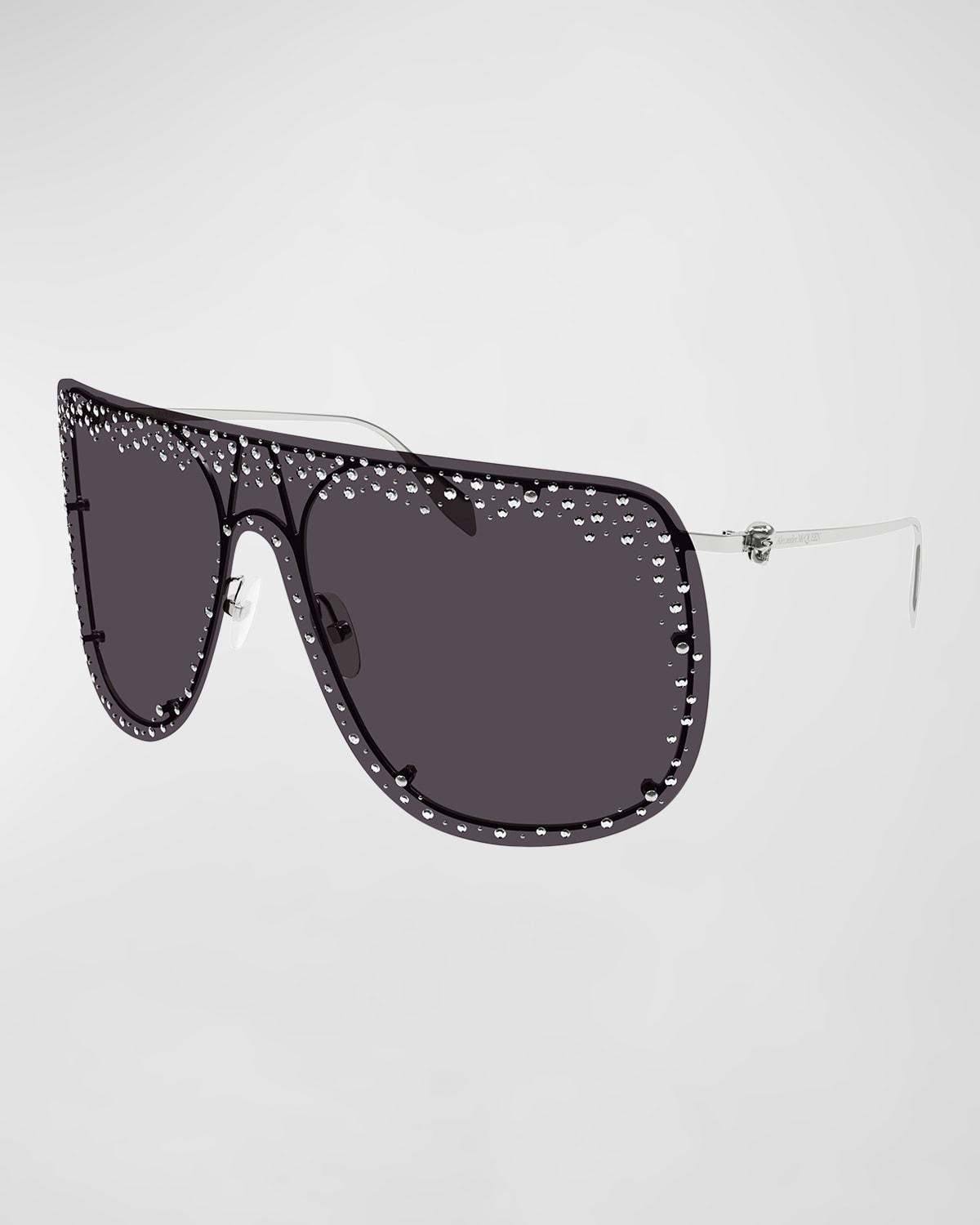 Womens 99MM Embellished Mask Sunglasses Product Image