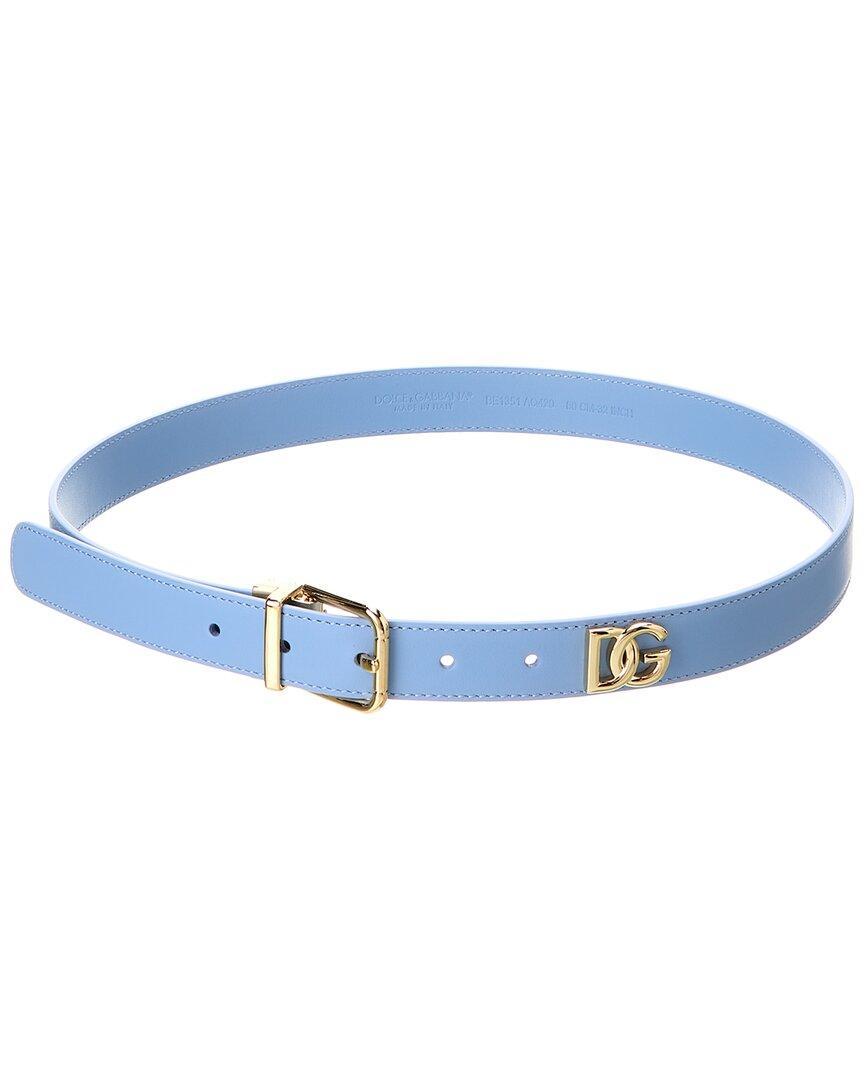 Leather Belt In Blue Product Image