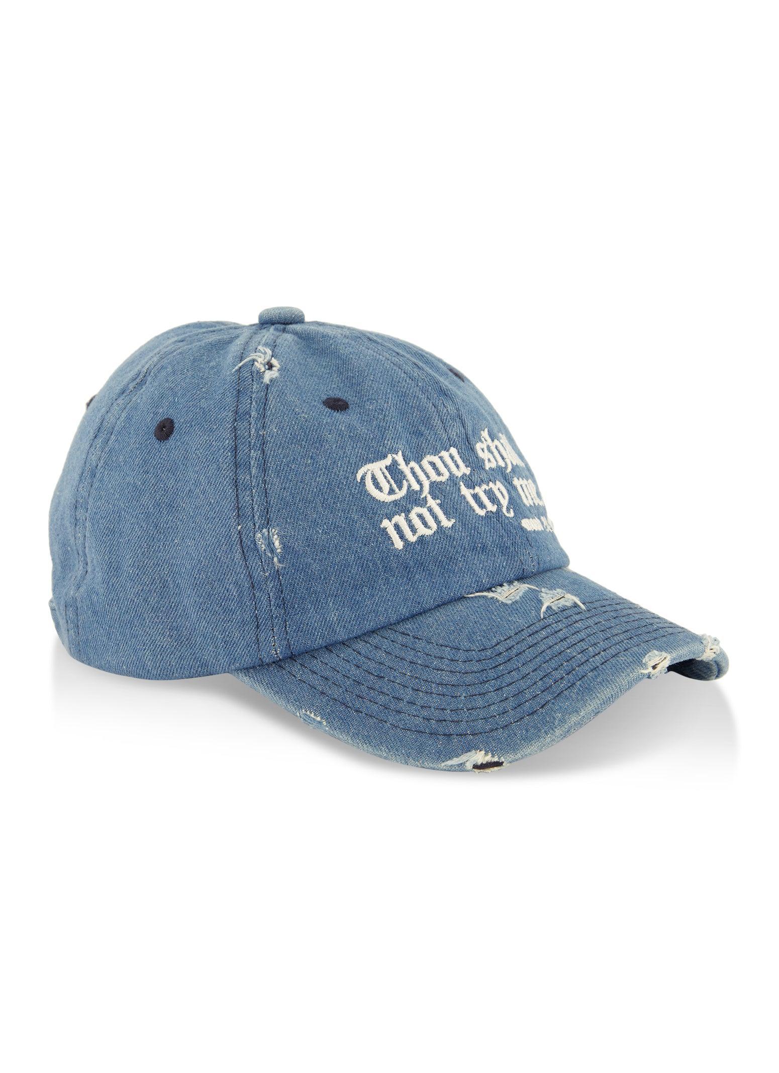 Thou Shall Not Try Me Distressed Baseball Cap Female Product Image