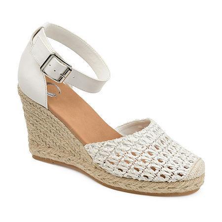 Journee Collection Sierra Womens Wedge Sandals White Product Image