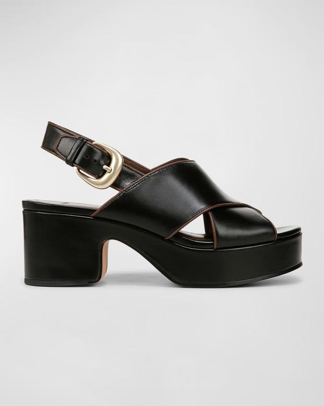 Marlene Calfskin Crisscross Slingback Sandals Product Image