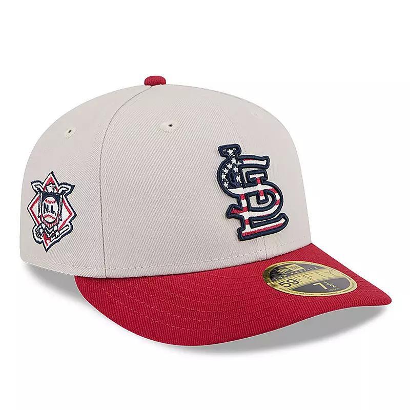 Mens New Era Khaki/Red St. Louis Cardinals 2024 Fourth of July Low Profile 59FIFTY Fitted Hat Product Image