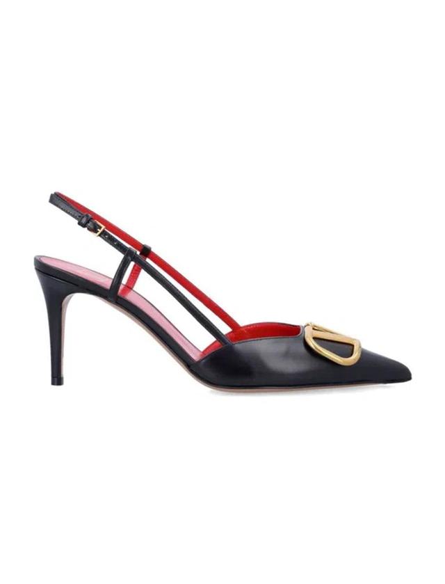 VALENTINO GARAVANI Vlogo Slingback Pumps Stiletto Heel In Marine Product Image