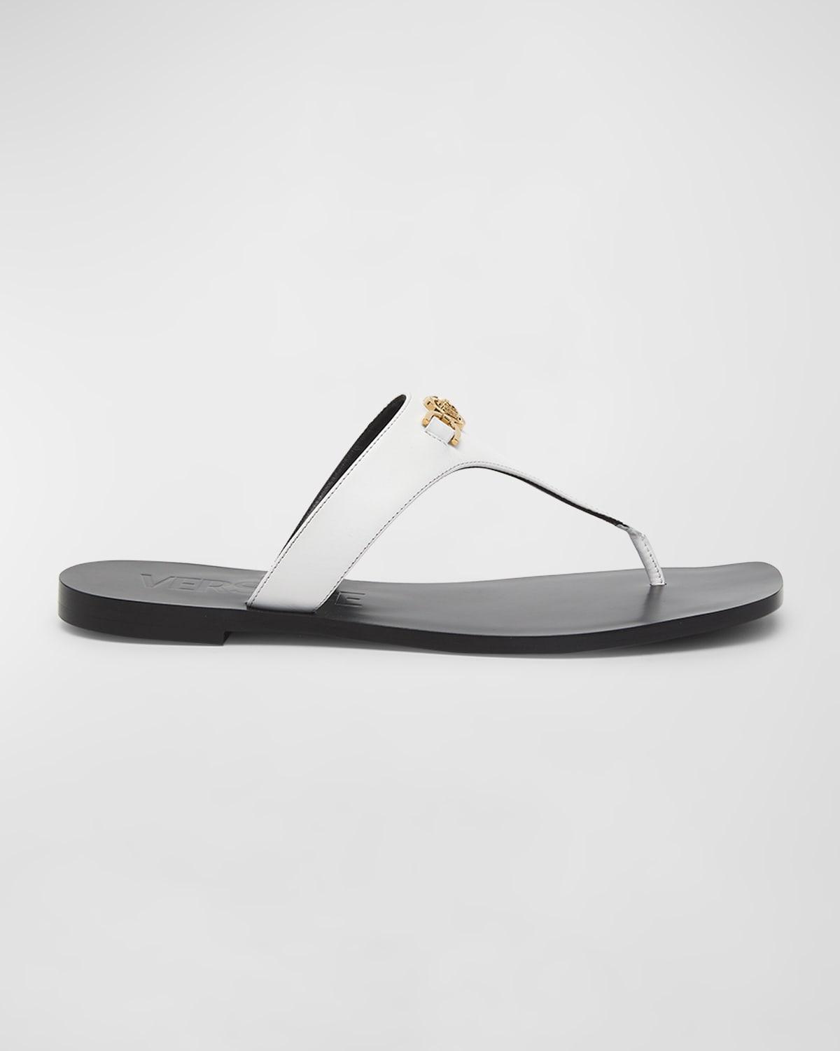 Medusa Leather Flat Thong Sandals Product Image