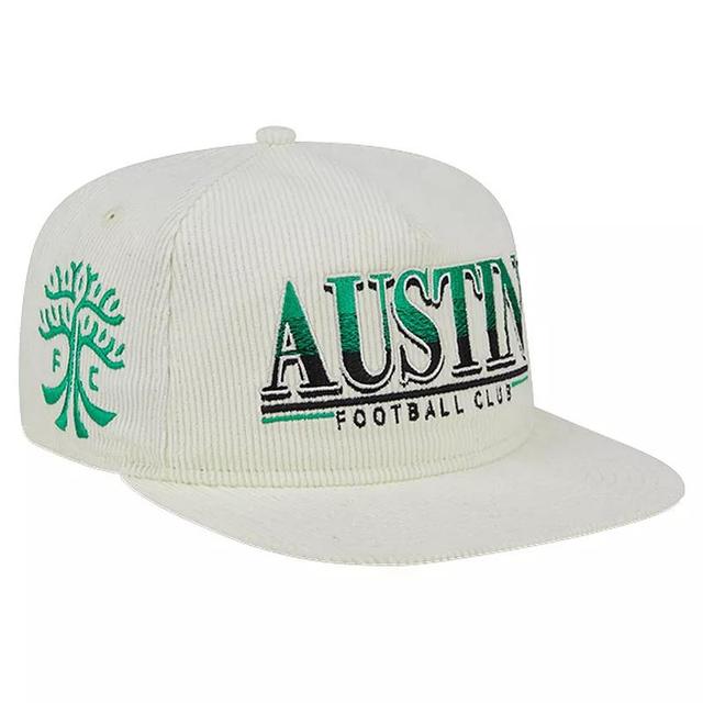 Mens New Era White Austin FC Throwback Corduroy Golfer Adjustable Hat Product Image