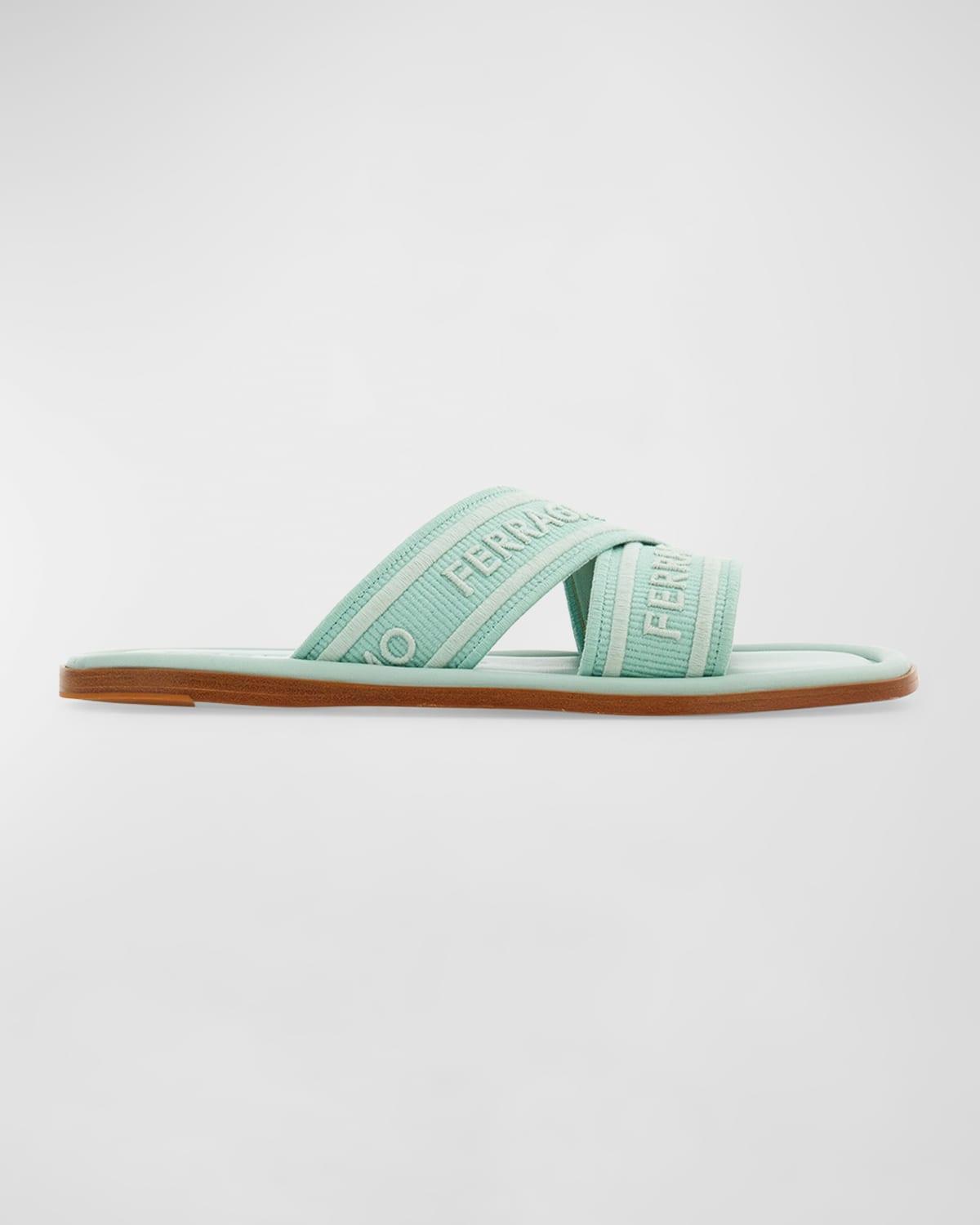 Laurene Logo Cotton Flat Sandals Product Image