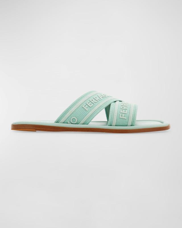 Laurene Logo Cotton Flat Sandals Product Image