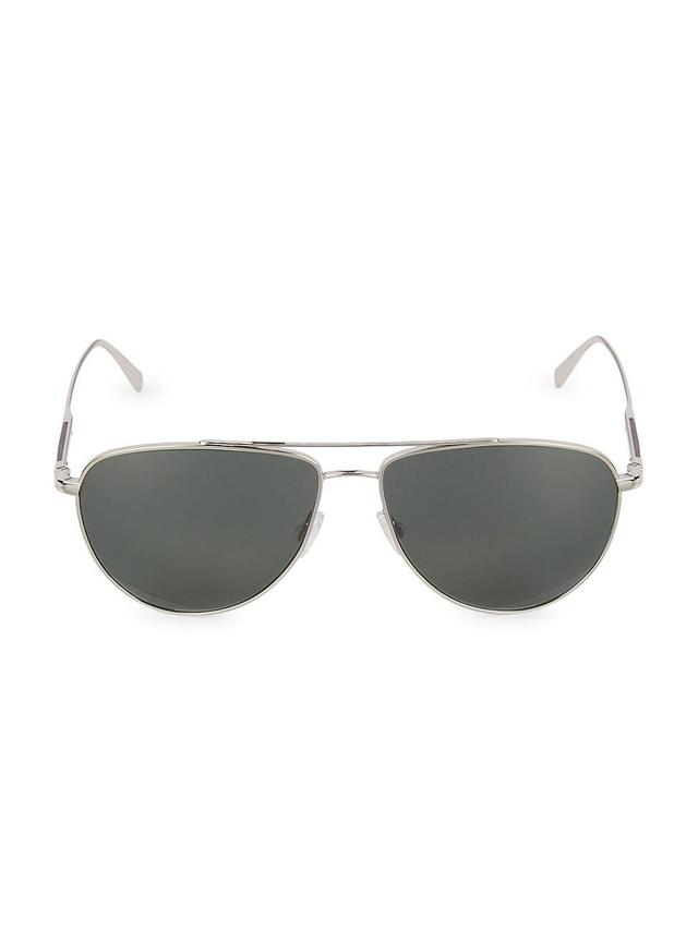 Mens Disoriano 58MM Pilot Sunglasses - Silver Product Image