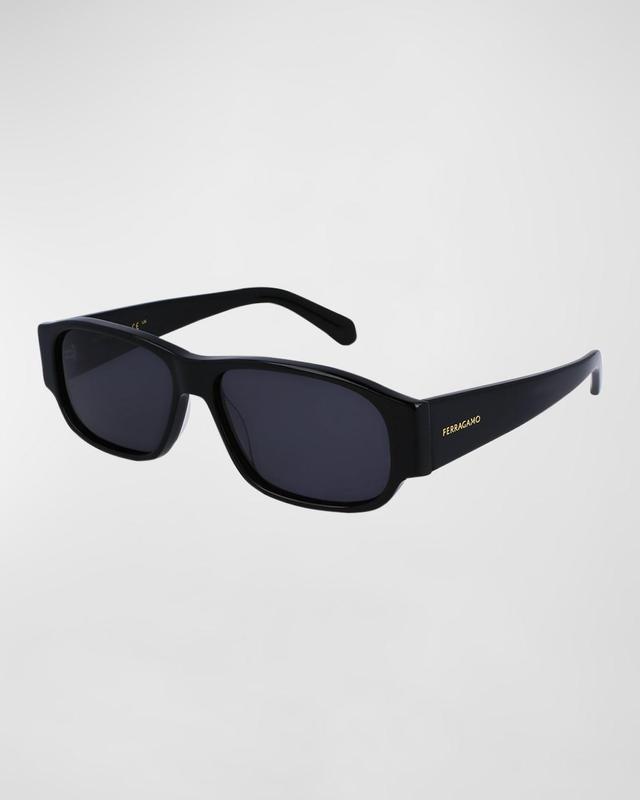 Mens Classic Logo Acetate Rectangle Sunglasses Product Image