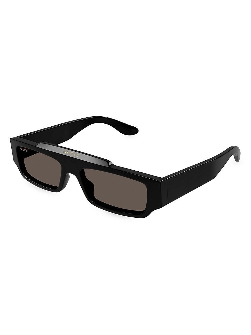 Mens Rectangle Acetate Sunglasses with Raised Logo Product Image