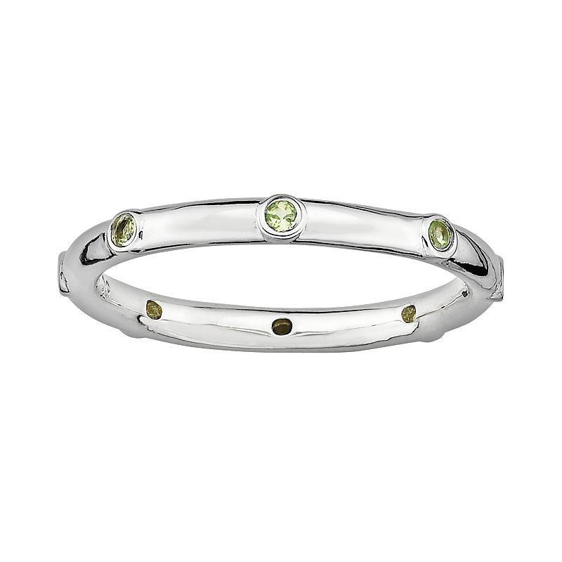 Stacks & Stones Sterling Silver Peridot Stack Ring, Womens Green Product Image