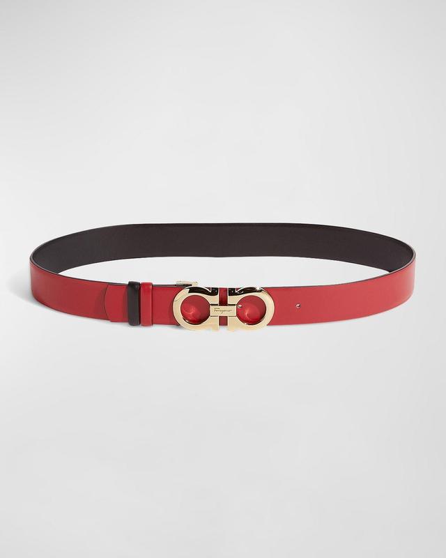 Gancini-Buckle Reversible Leather Belt Product Image