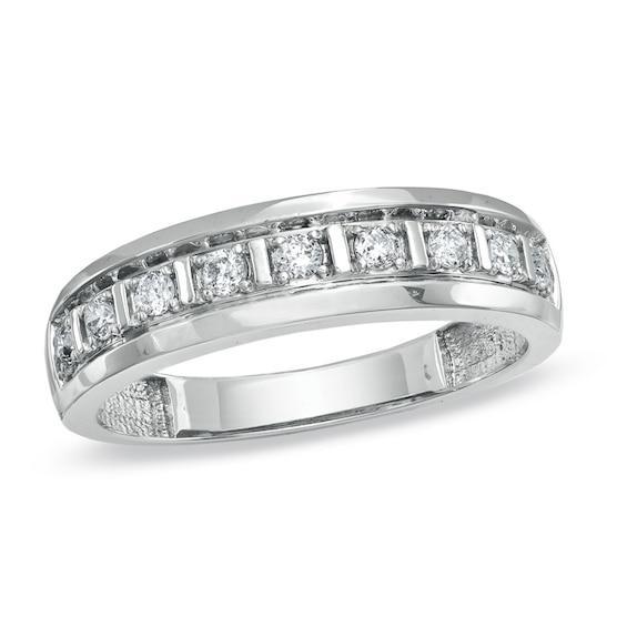 Men's 1/3 CT. T.w. Diamond Wedding Band in 10K White Gold Product Image