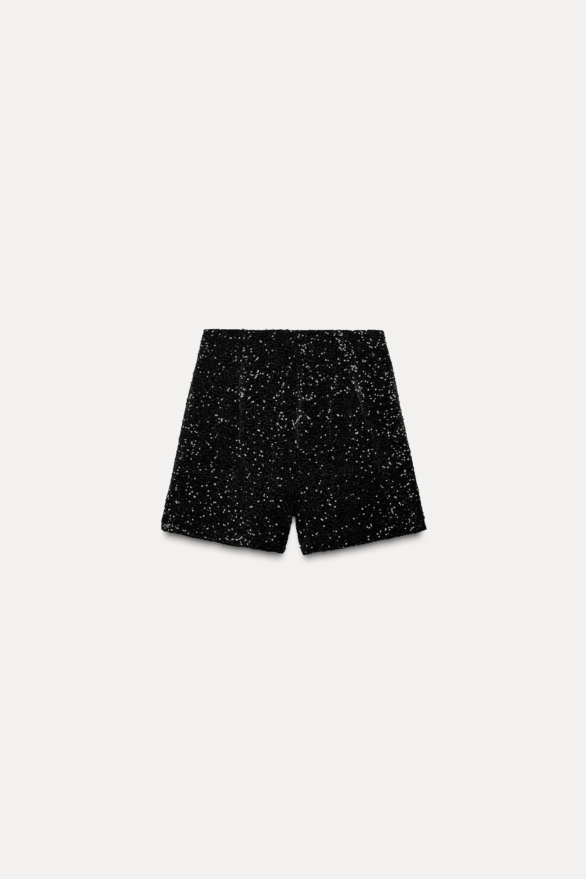 SEQUIN HIGH WAISTED SHORTS Product Image