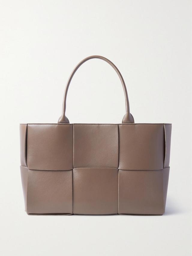 Arco Small Intrecciato Leather Tote In Brown Product Image