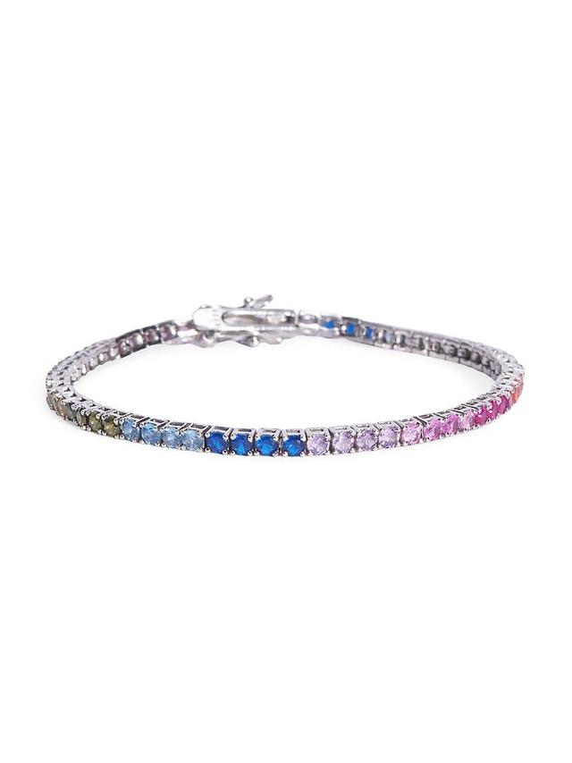 Womens The Collection Yaya White Rhodium Vermeil & Crystal Bracelet Product Image