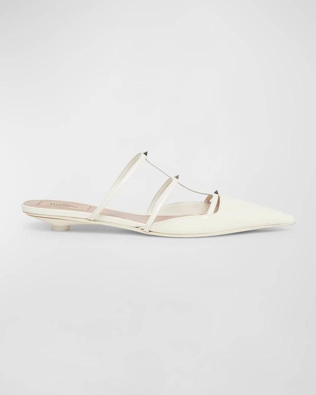 Rockstud Leather T-Strap Ballerina Mules Product Image