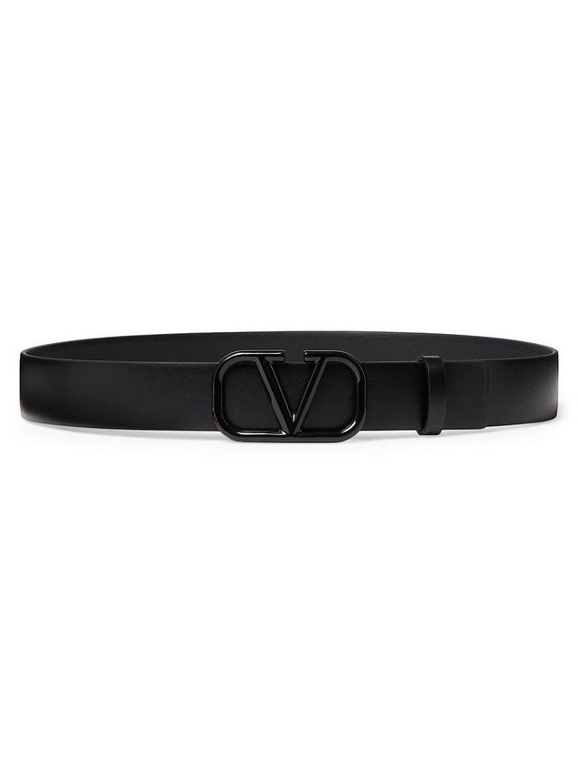 Womens VLogo Signature Belt in Shiny Calfskin 30MM Product Image