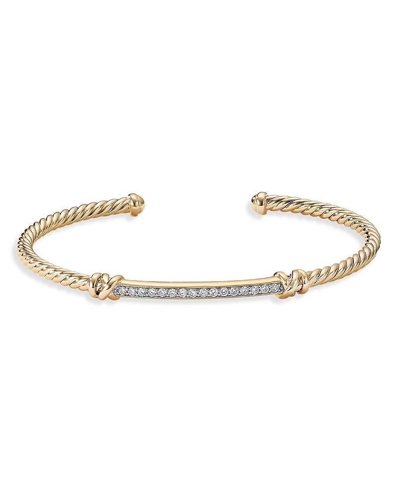 Womens Petite Helena Two Station Wrap Bracelet in 18K Yellow Gold with Pav Diamonds Product Image