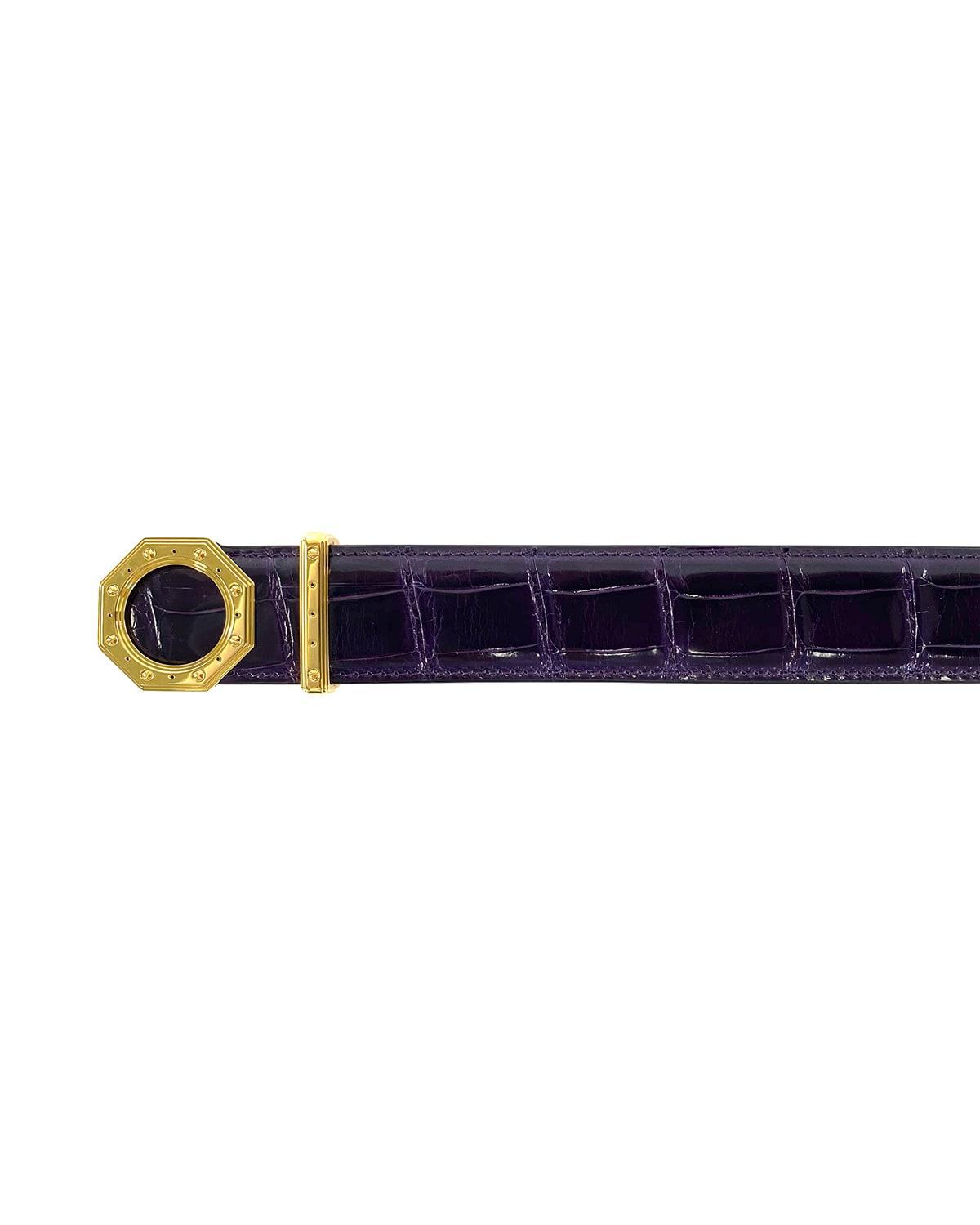 Stefano Ricci Men's Crocodile Leather Belt - Size: 30in / 75cm - LIGHT VIOLET Product Image