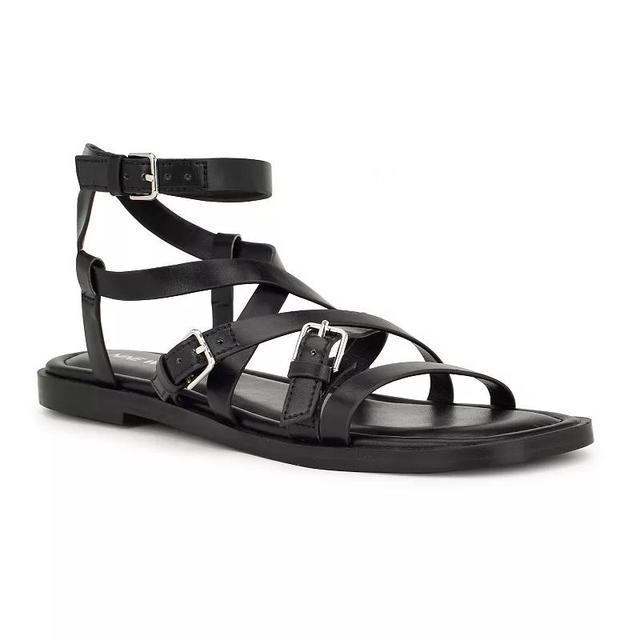 Nine West Rulen Womens Square Toe Strappy Flat Sandals Product Image