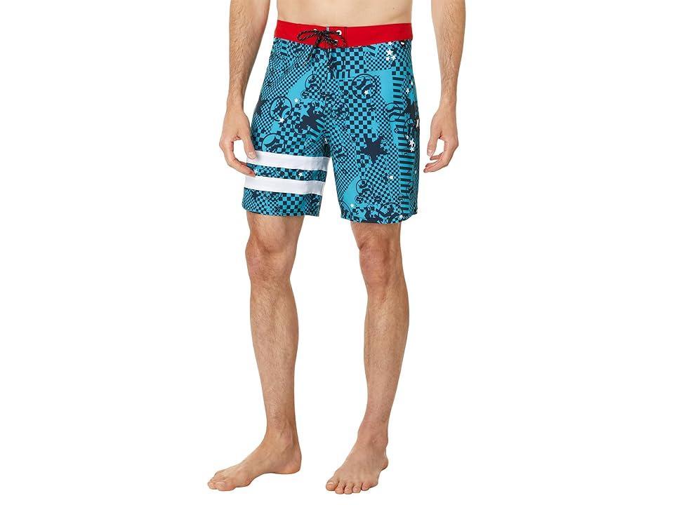 Hurley Phntm Eco 25Th S2 Blk Party 18 (Cyan) Men's Swimwear Product Image