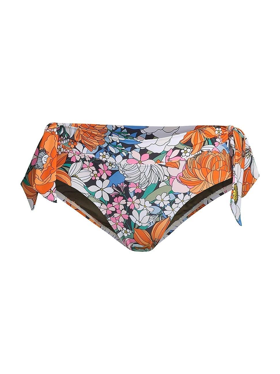 Womens Floral Side-Tie Bikini Bottom Product Image