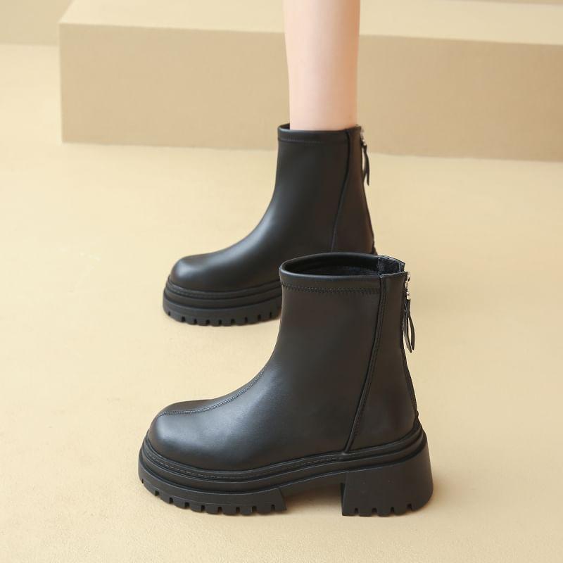 Platform Plain Zip Short Boots product image