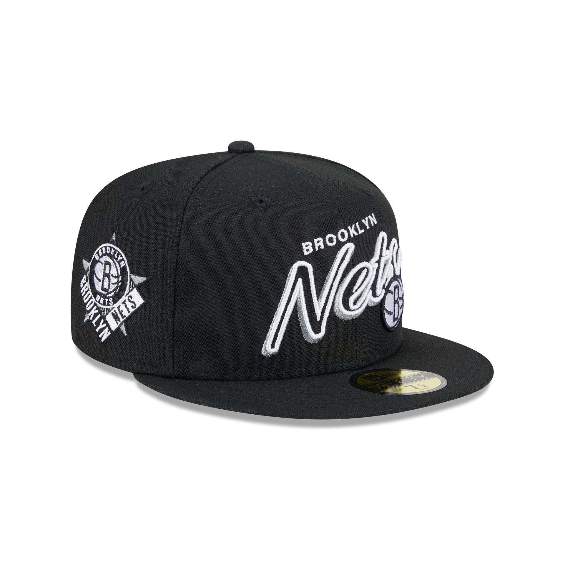 Brooklyn Nets Script Sided 59FIFTY Fitted Hat Male Product Image