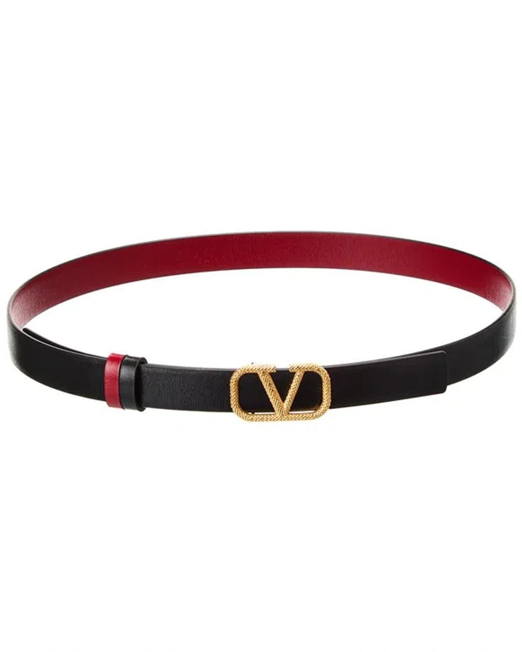 Valentino Vlogo Signature Reversible Leather Belt In Pink Product Image